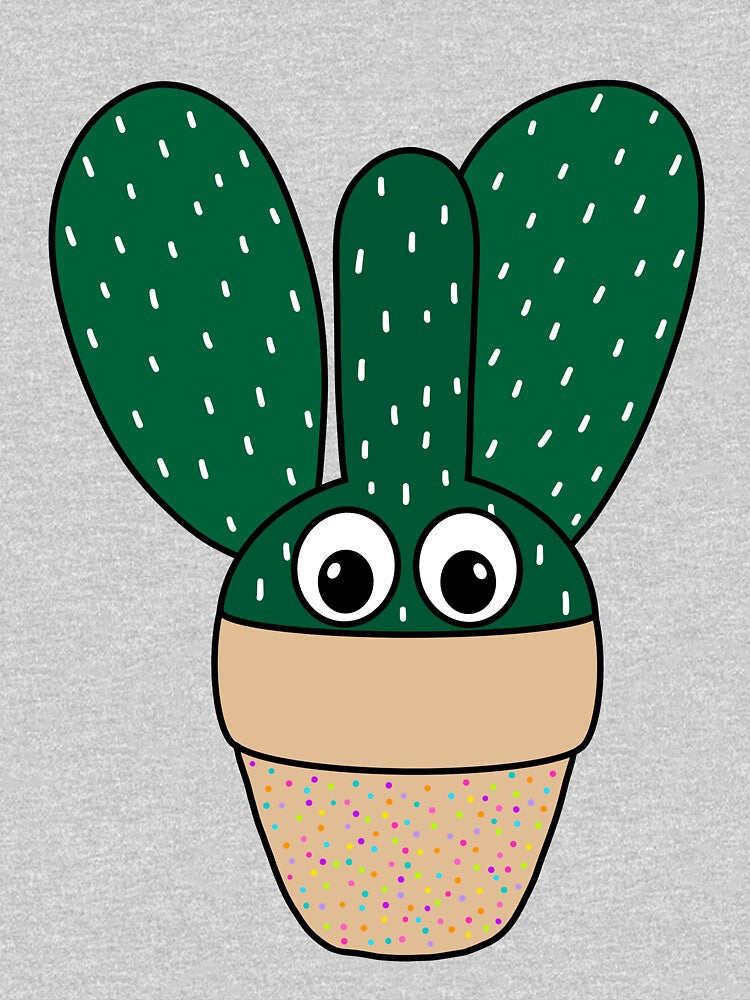 Cute Cactus Design #264: Bunny Ears Cactus In Dotted Terra-cotta Pot by DreamCactus