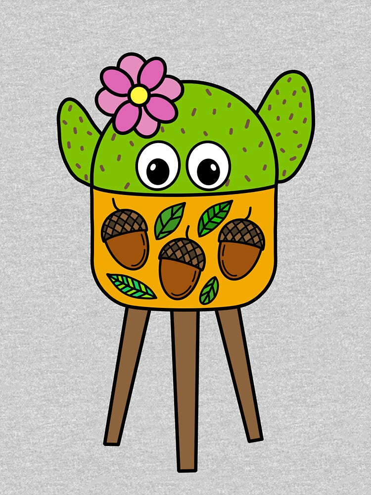 Cute Cactus Design #295: Pretty Cactus In Acorn Planter by DreamCactus
