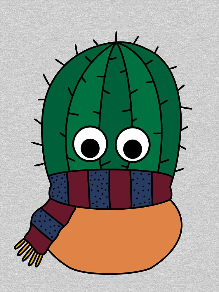 Cute Cactus Design #209: Autumn Cactus With Scarf by DreamCactus