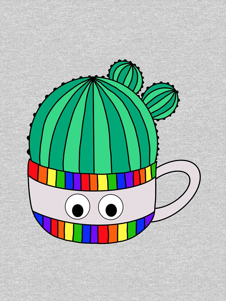 Cute Cactus Design #112: Barrel Cactus In Rainbow Mug by DreamCactus