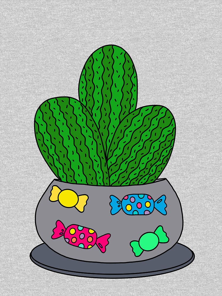 Cute Cactus Design #121: Cacti In A Trick Or Treat Halloween Pot by DreamCactus
