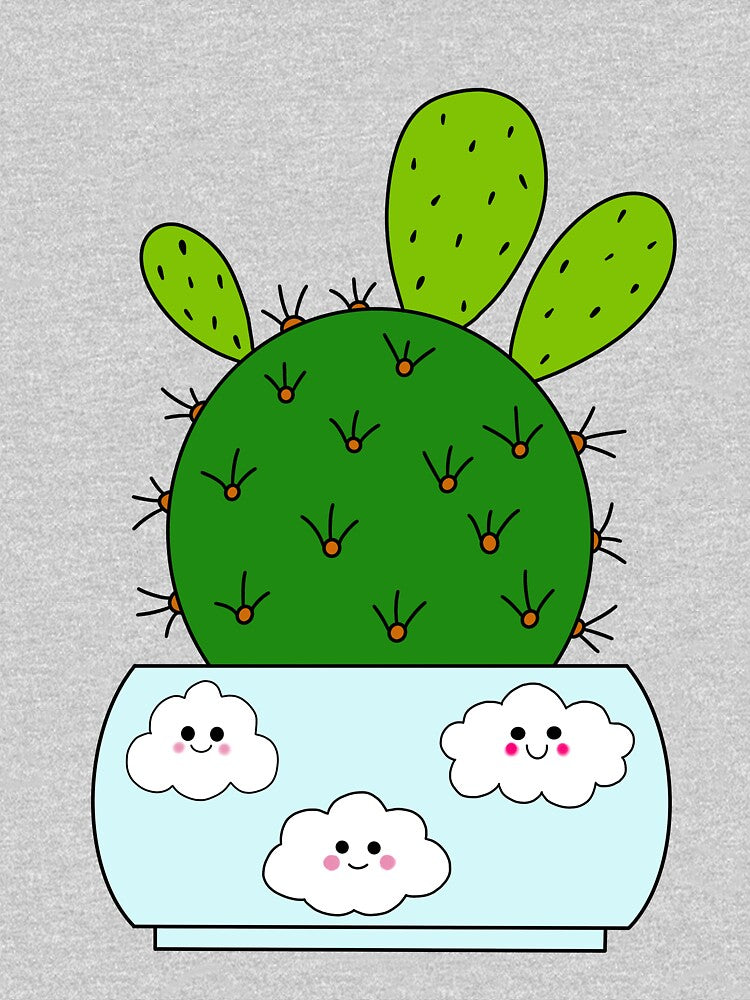 Cute Cactus Design #199: Cactus Hybrid In Cute Cloudy Pot by DreamCactus