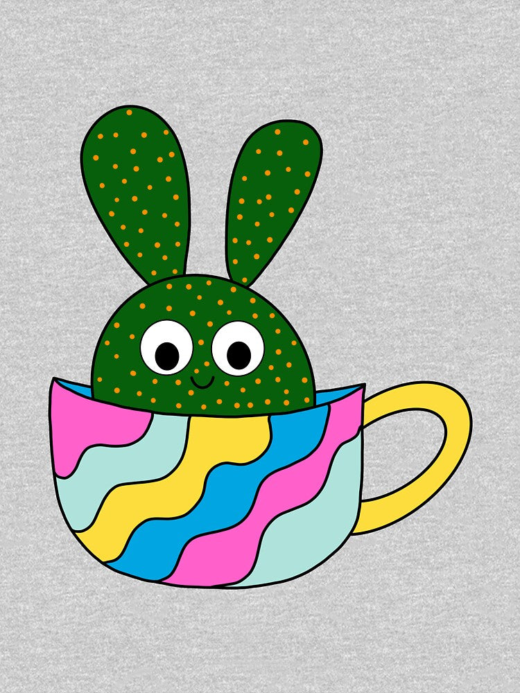 Cute Cactus Design #125: Cute Beaver Tail Cactus In A Colorful Mug by DreamCactus