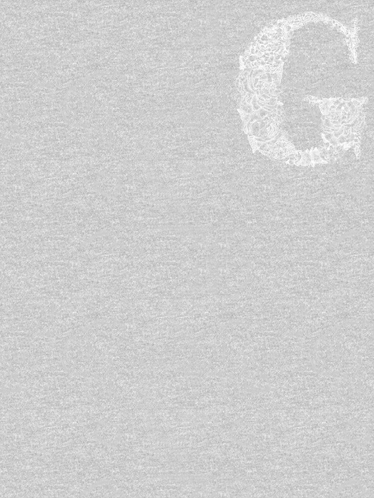 Botanical Letter G Floral White by byLilyMarie