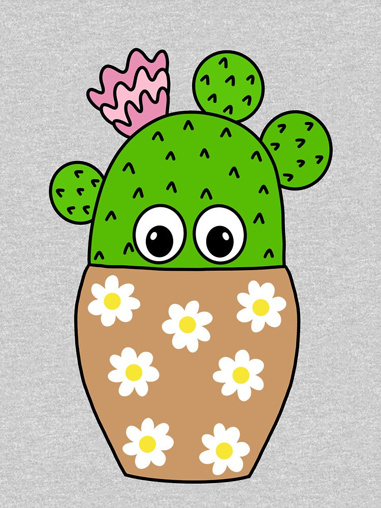 Cute Cactus Design #272: Cactus In Pretty Daisy Jar Planter by DreamCactus