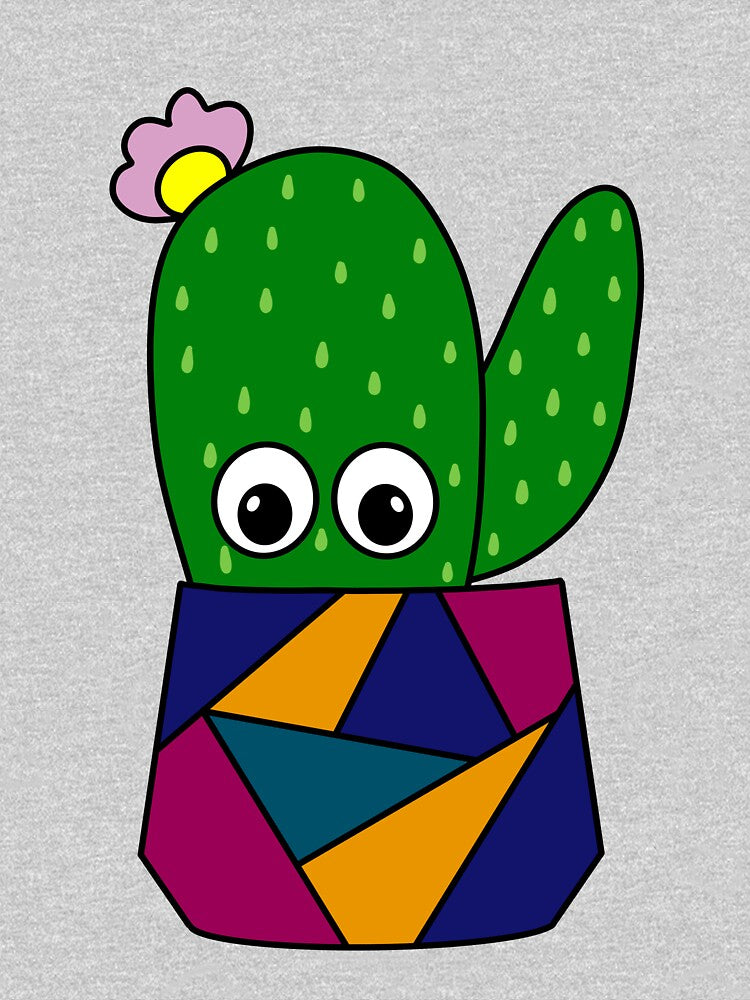 Cute Cactus Design #335: Cute Cactus In Geometric Pot by DreamCactus