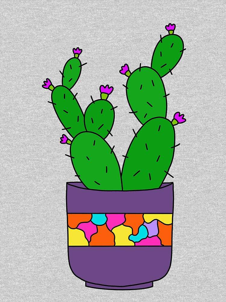 Cute Cactus Design #202: Pretty Cacti Bunch In Lovely Purple Pot by DreamCactus