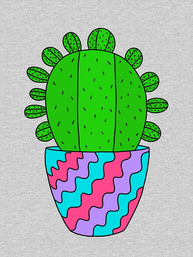 Cute Cactus Design #181: Cactus In Bright Colored Pot by DreamCactus