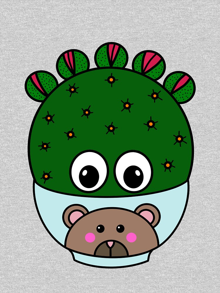 Cute Cactus Design #306: Wheel Cactus In Cute Bear Bowl by DreamCactus