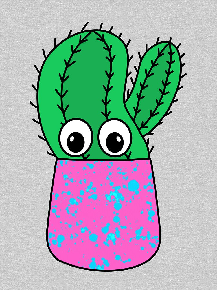 Cute Cactus Design #319: Cactus In Paint Splattered Pot by DreamCactus