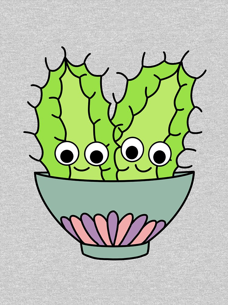 Cute Cactus Design #245: Prickly Pear Cacti In Dainty Bowl by DreamCactus