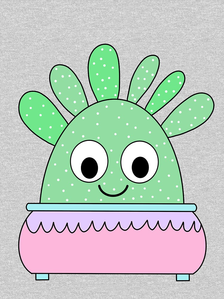 Cute Cactus Design #133: Cute Curious Cactus In Pastel Pot by DreamCactus