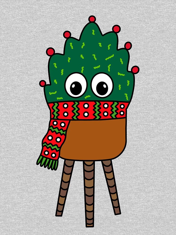 Cute Cactus Design #276: Christmas Cactus With Scarf by DreamCactus