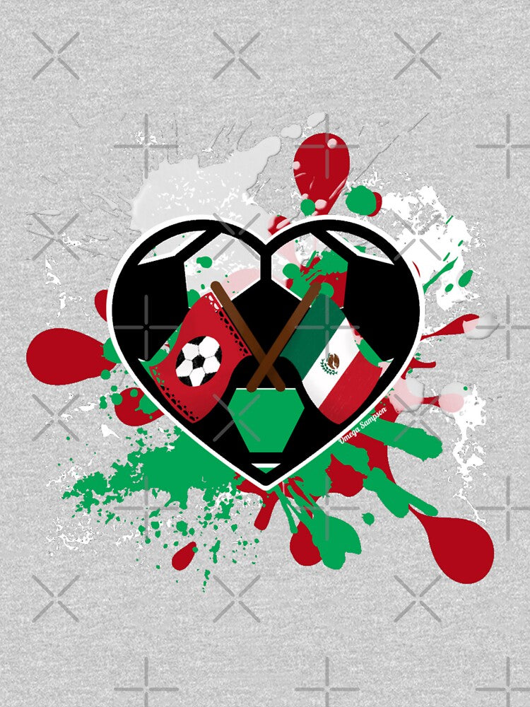 Soccer and Mexican Flag Soccer Heart by artbyomega