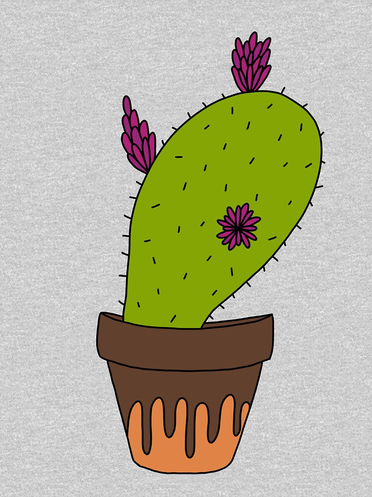 Cute Cactus Design #157: Big Cactus With Flowers In Terra-cotta Pot by DreamCactus