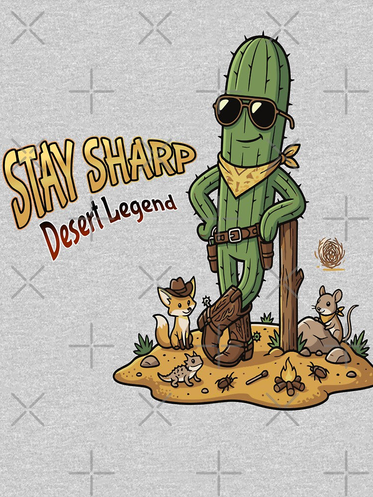 Stay Sharp Desert Legend Cowboy Cactus Mascot by AmazingEG