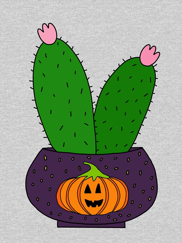 Cute Cactus Design #165: Cute Cacti In Halloween Pumpkin Pot by DreamCactus
