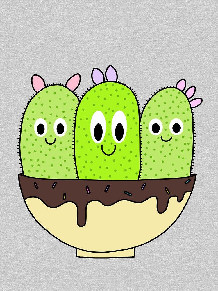 Cute Cactus Design #107: 3 Cacti In Sundae Pot by DreamCactus