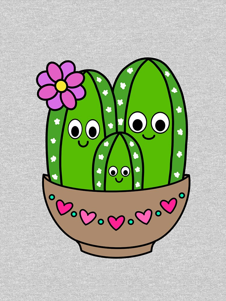 Cute Cactus Design #215: Cacti Bunch In Heart Bowl by DreamCactus