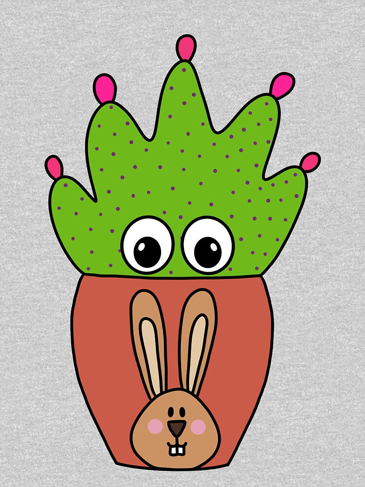 Cute Cactus Design #349: Pretty Cactus In Cute Bunny Pot by DreamCactus