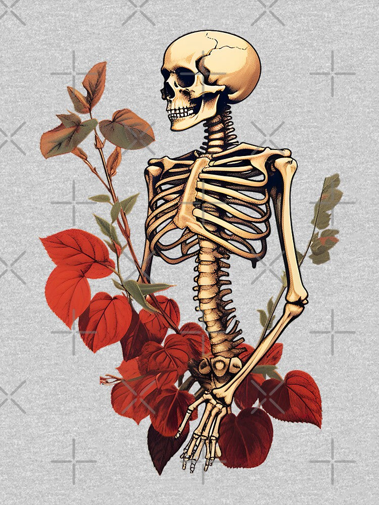 Botanical Bones with Red Blooms by Maxxionn