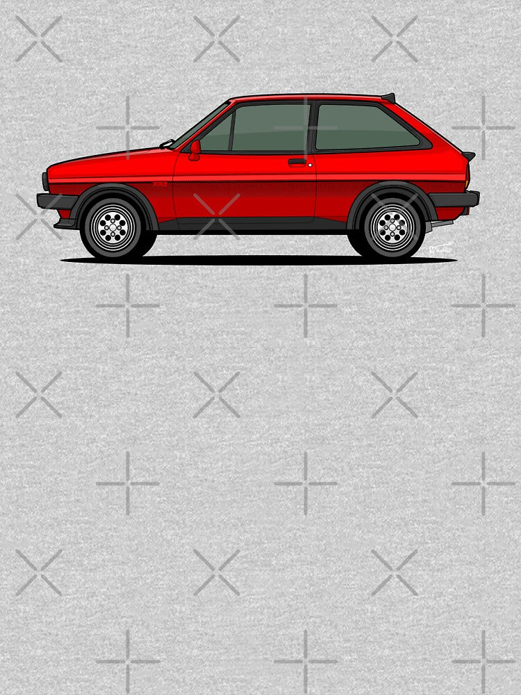 Ford Fiesta XR2 Individual drawing RED by RJWautographics