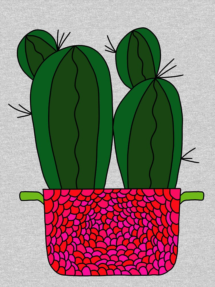 Cute Cactus Design #151: Spiky Cacti In Raspberry Inspired Pot by DreamCactus
