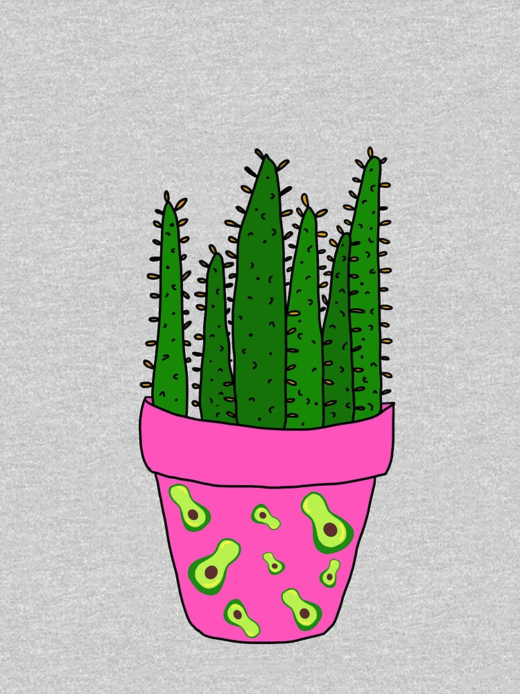 Cute Cactus Design #34: Succulents With Avocado Pot by DreamCactus
