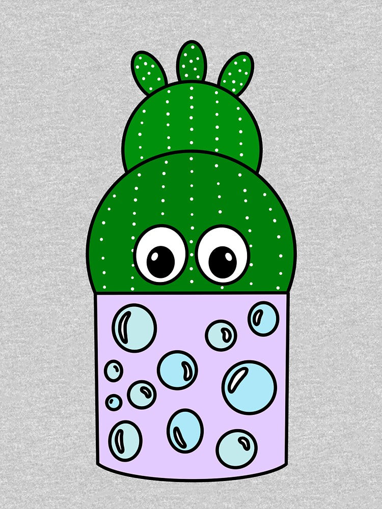 Cute Cactus Design #269: Cactus In Painted Bubble Pot by DreamCactus