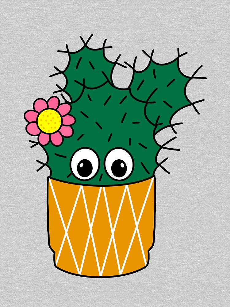 Cute Cactus Design #304: Spiky Cactus With Cute Flower by DreamCactus