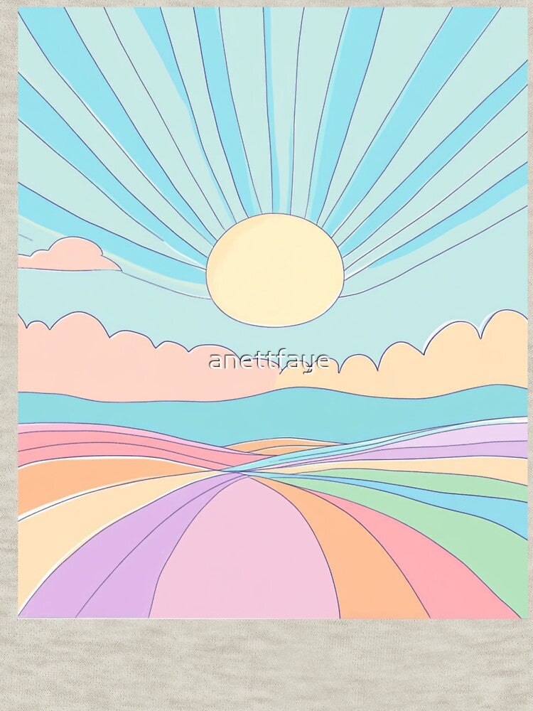 Happy Sun Funny Abstract Pastel by anettfaye