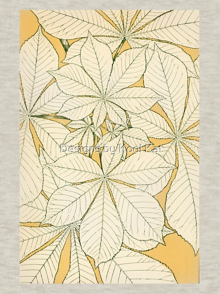 Botanical Leaves on Yellow Print by Designs by Kool Kat
