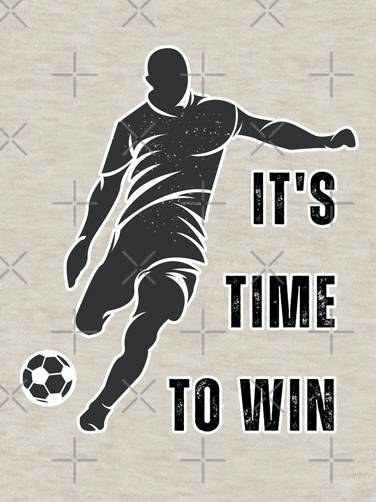 It's Time To Win Soccer Player T-Shirt Football Motivational Gift Grunge Tee by oonproducts