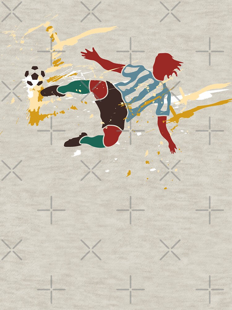 Footballer or Soccer player kick the ball by etraveler