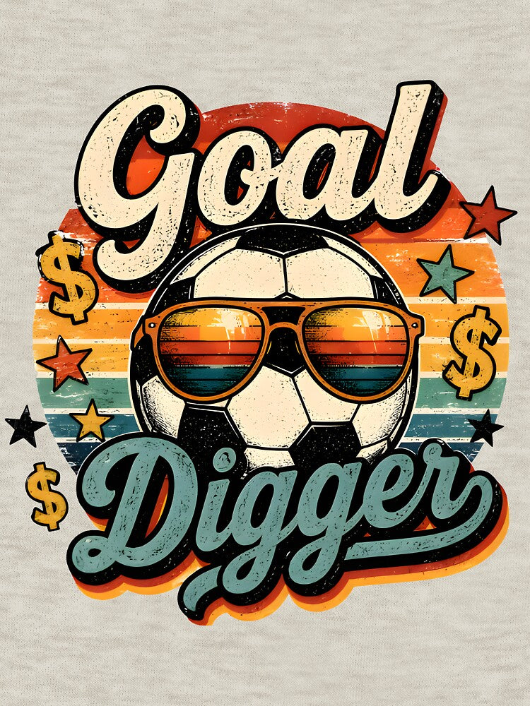 Goal Digger Funny Soccer Retro Vintage T-Shirt by PixelForge11