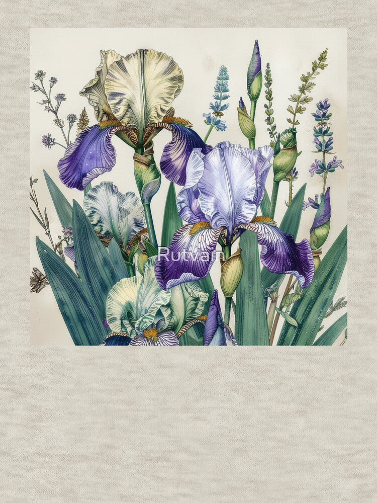 Vintage Iris Botanical Garden Illustration by Rutvain