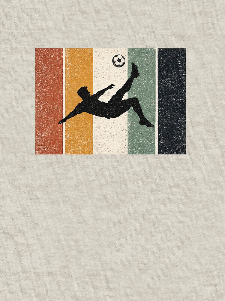 Vintage Soccer Bicycle Kick Retro Football Player Silhouette Graphic Shirt Design by InvictusVault