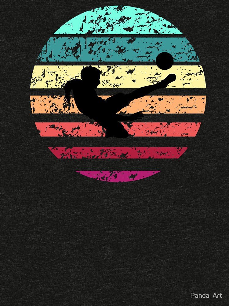 soccer flying kick boy vintage summer retro football by Panda  Art
