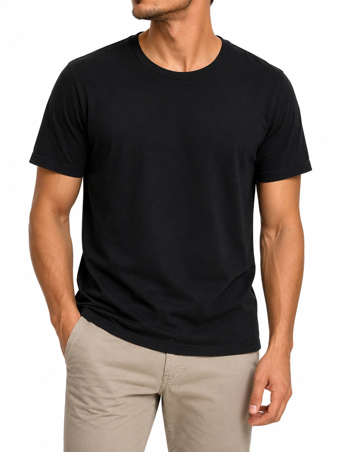 Pull&Bear Boys Black Relaxed Fit T-Shirt Size M Cotton Crew Neck
