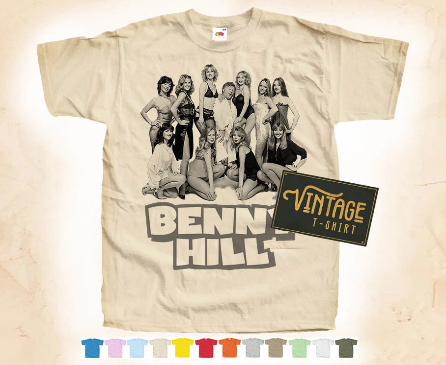 Black Print Benny Hill vol.2 T-SHIRT TEE Vintage Poster 12 Colors S-5XL