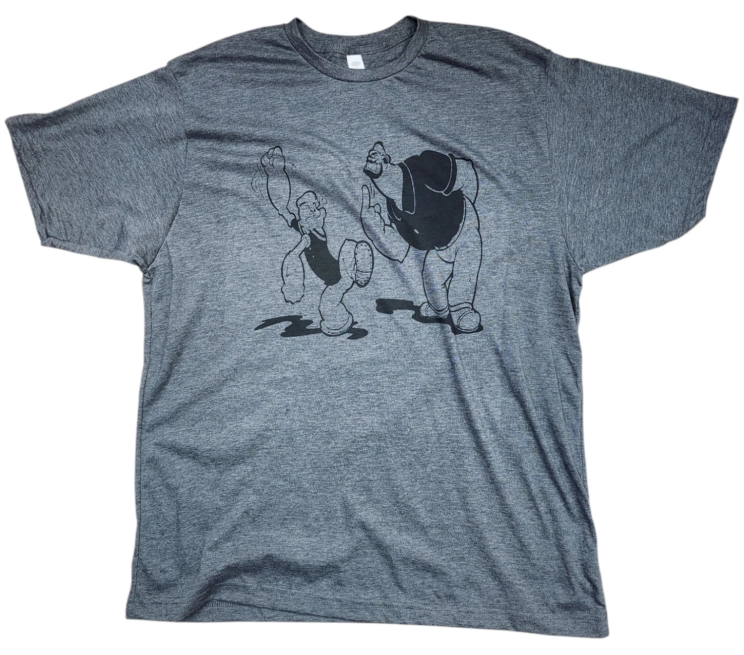 Men's Popeye and Bluto fight T-shirt Color Retro Vintage Charcoal Gray gift Idea