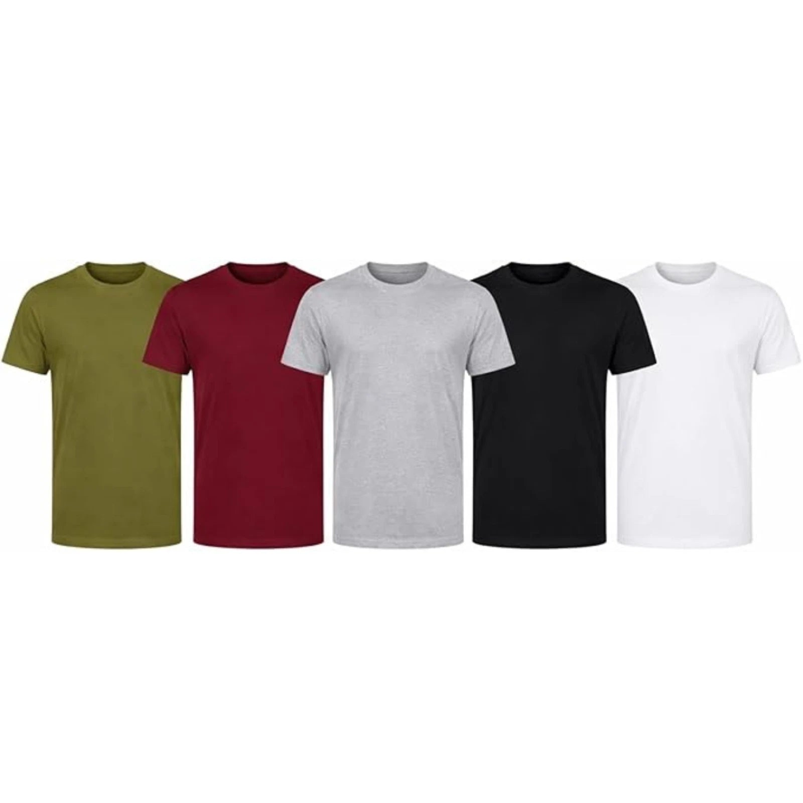 Men’s T Shirts 5 Pack Mens Cotton T Shirt Multipack Plain T Shirt Regular FiT