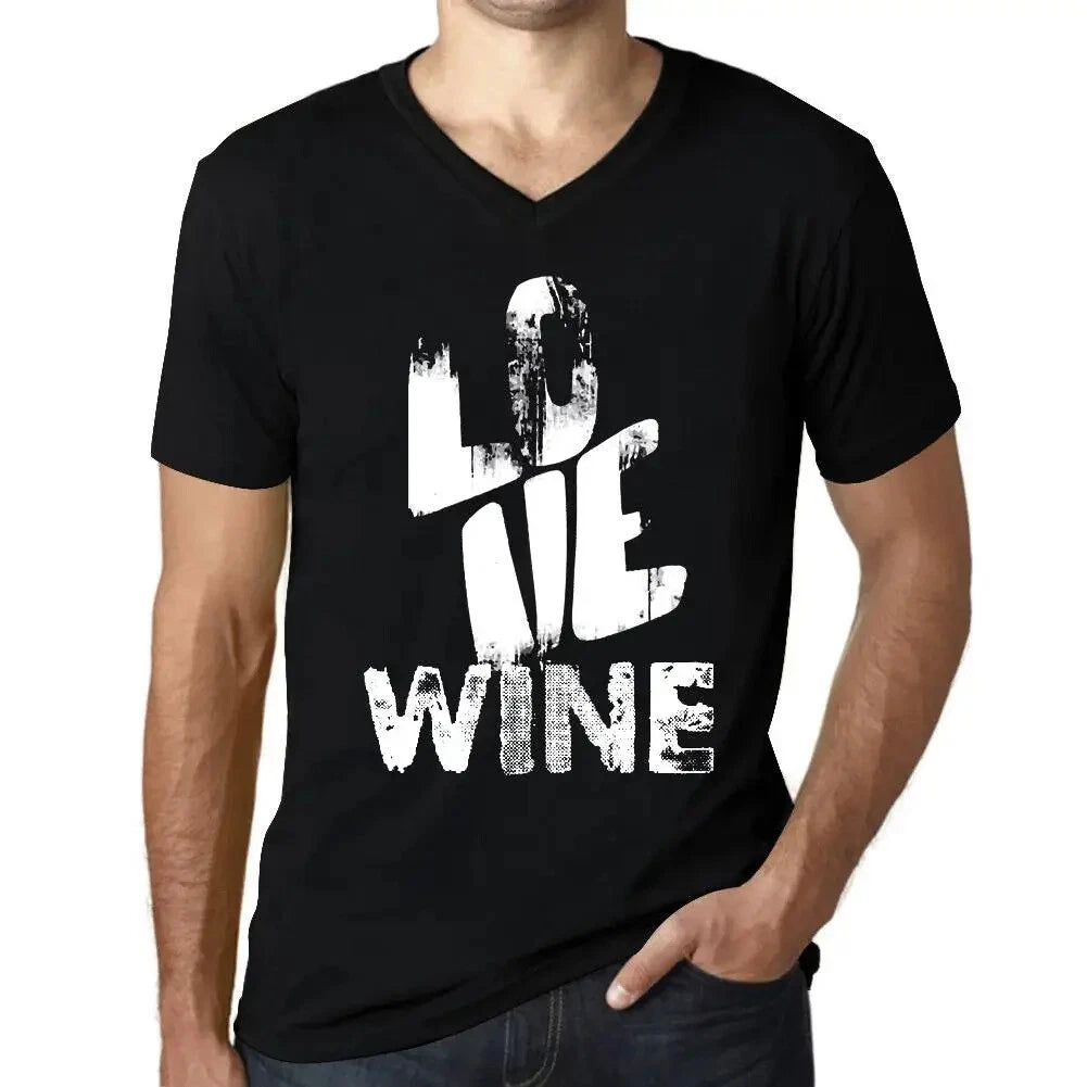 Men's Graphic T-Shirt V Neck Love Wine Eco-Friendly Limited Edition Short Sleeve