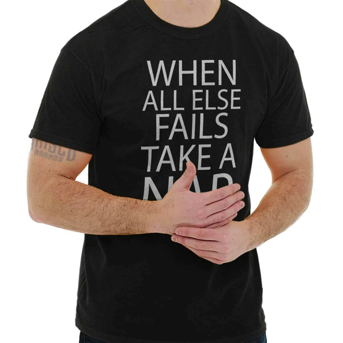 Funny Sleep When All Else Fails Take A Nap Womens or Mens Crewneck T Shirt Tee