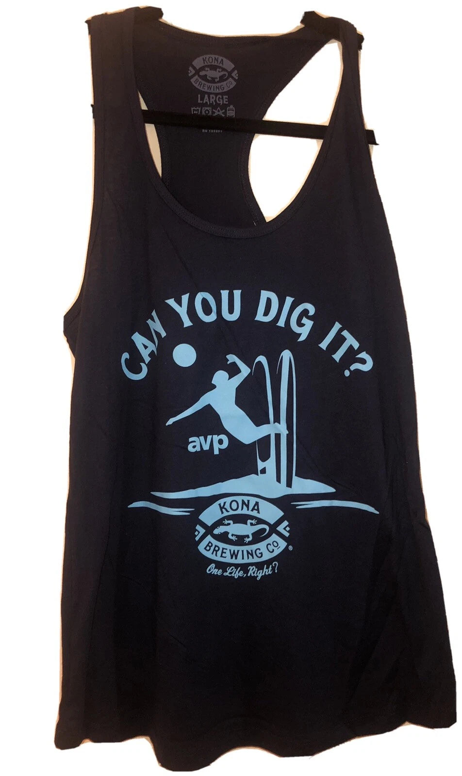 Kona Brewing Company Vollyball T shirt official tank top New, Size Large