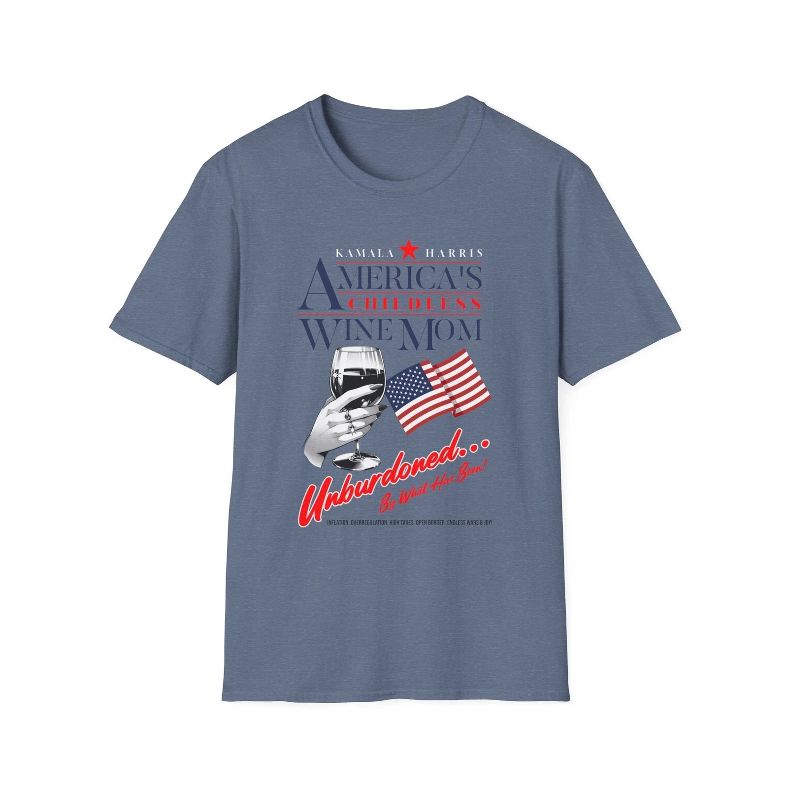 USA Pro Trump "Kamala Harris America's Wine Mom" Unisex Softstyle Cotton T-Shirt
