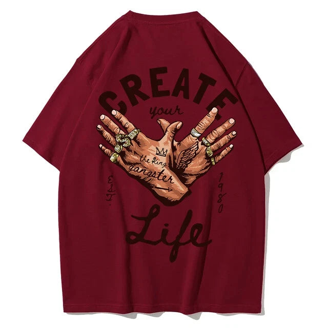 Create Your Wealth And Value Printing mens Tshirt Lovely Daily - AU Stocks