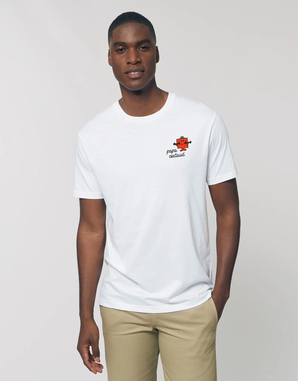 Men's Short Sleeve T-Shirt White, PAPA COSTAUD HEART