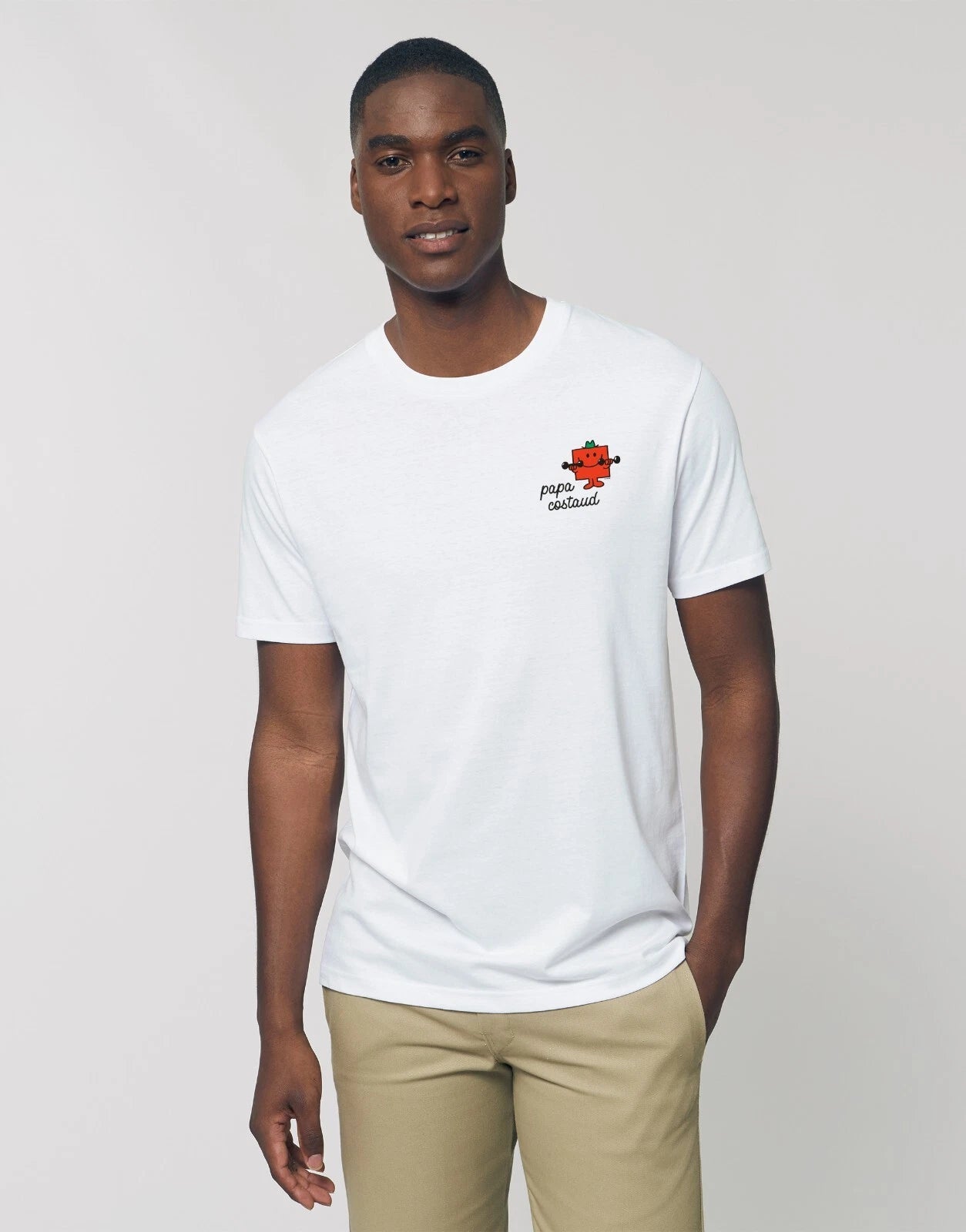 Men's Short Sleeve T-Shirt White, PAPA COSTAUD HEART
