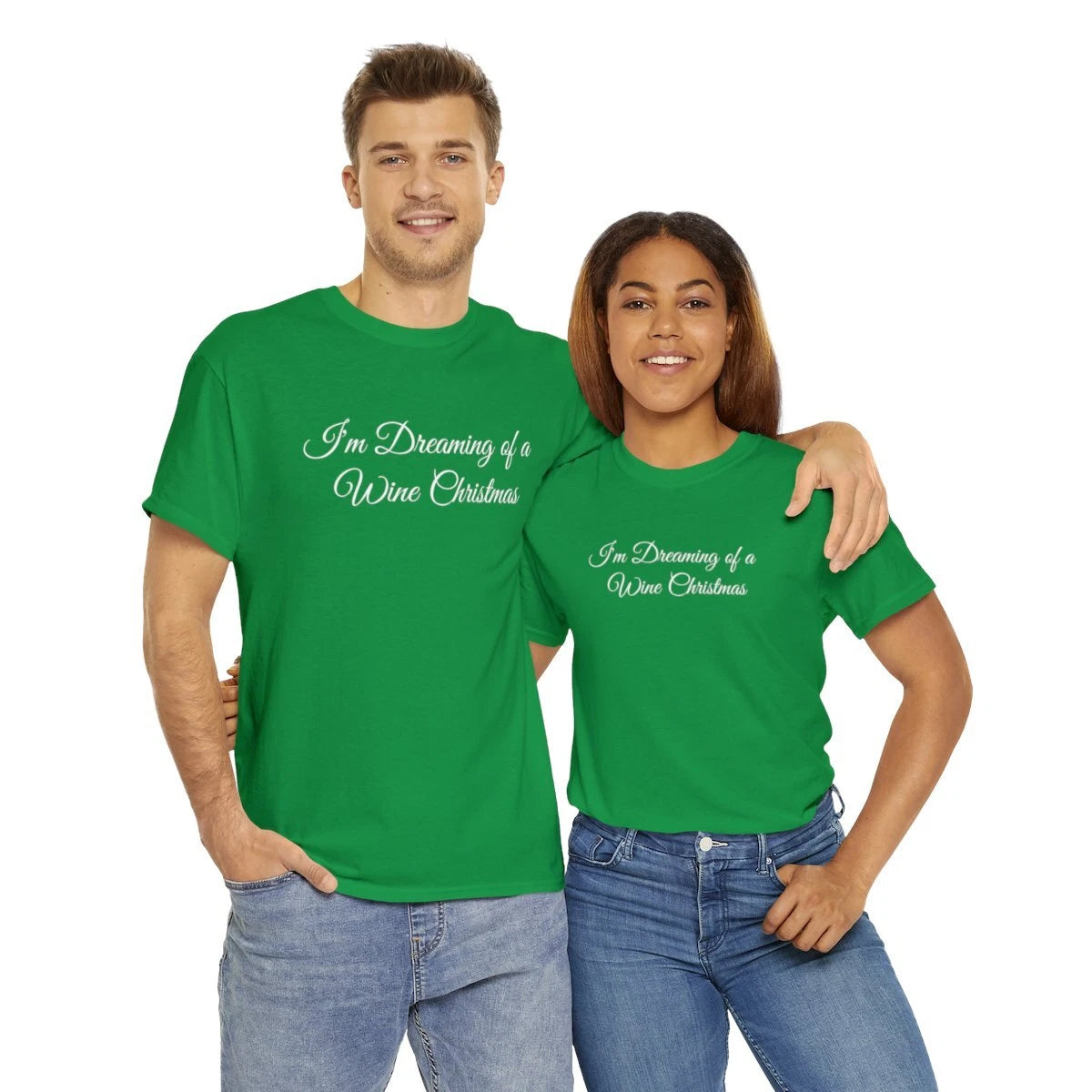 "I'm Dreaming of Wine Christmas" Unisex Heavy Cotton Tee